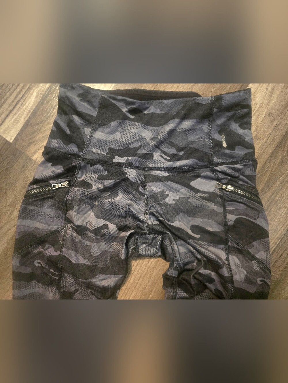 Moto Style Camo Leggings With Cargo Zippered Pockets Very Flattering Stitching